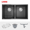 chau rua bat Granite sink Veloci 760D black va phu kien 768x768 1